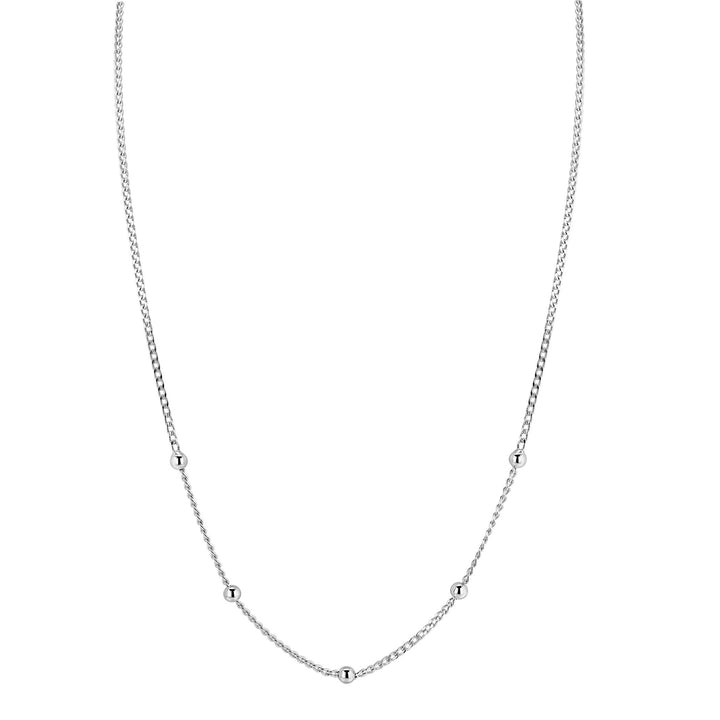 ZINZI zilveren gourmet ketting met vijf bolletjes 42–45cm ZIC2714