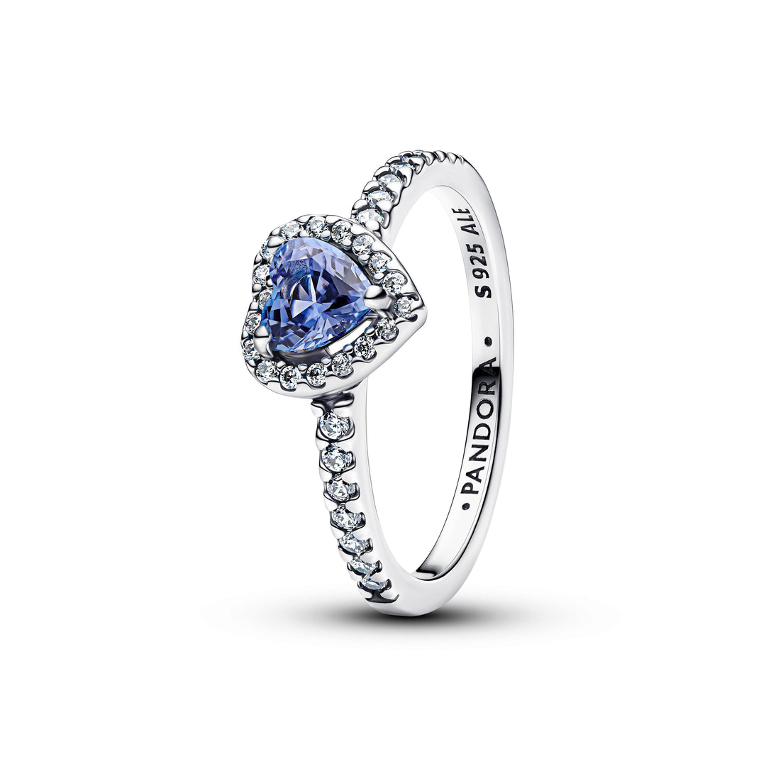 Pandora Sparkling Elevated Heart Ring 198421C05