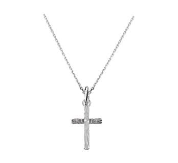 Zilveren Collier met hanger kruis