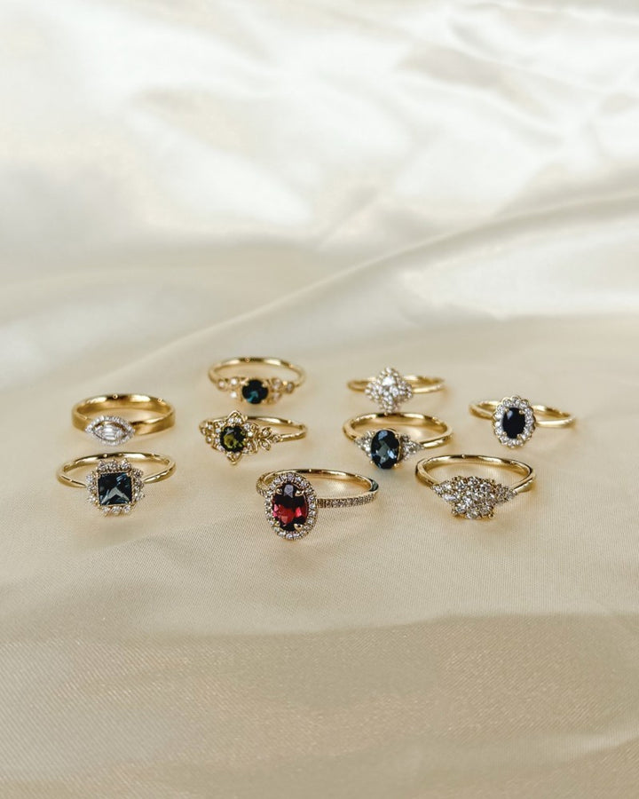 14 karaats geelgouden ring met groene toermalijn en diamant 0.12 ct RG138387