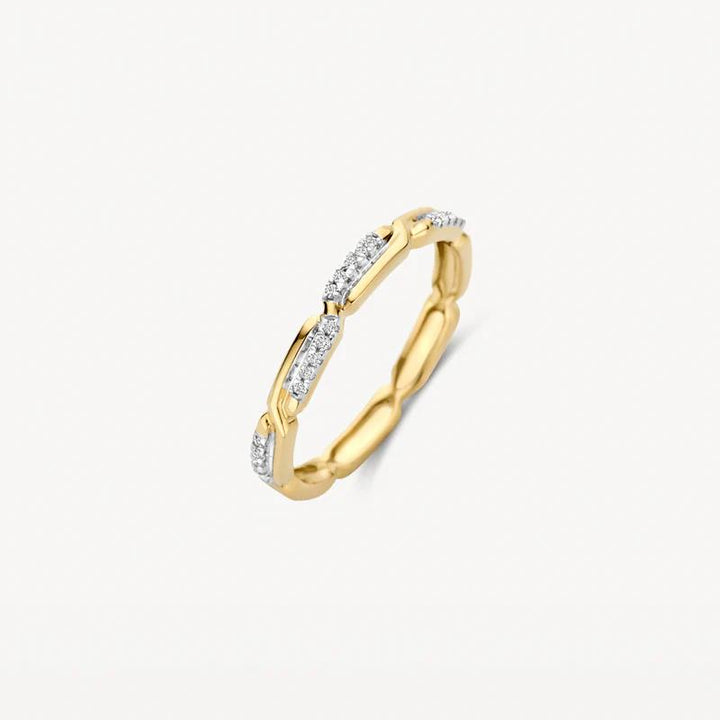 14k Geel en Witgoud ring met zirkonia 1256BZI