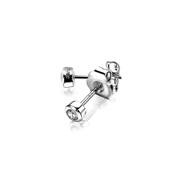 Zinzi oorknoppen Zilver rond ZIO1177
