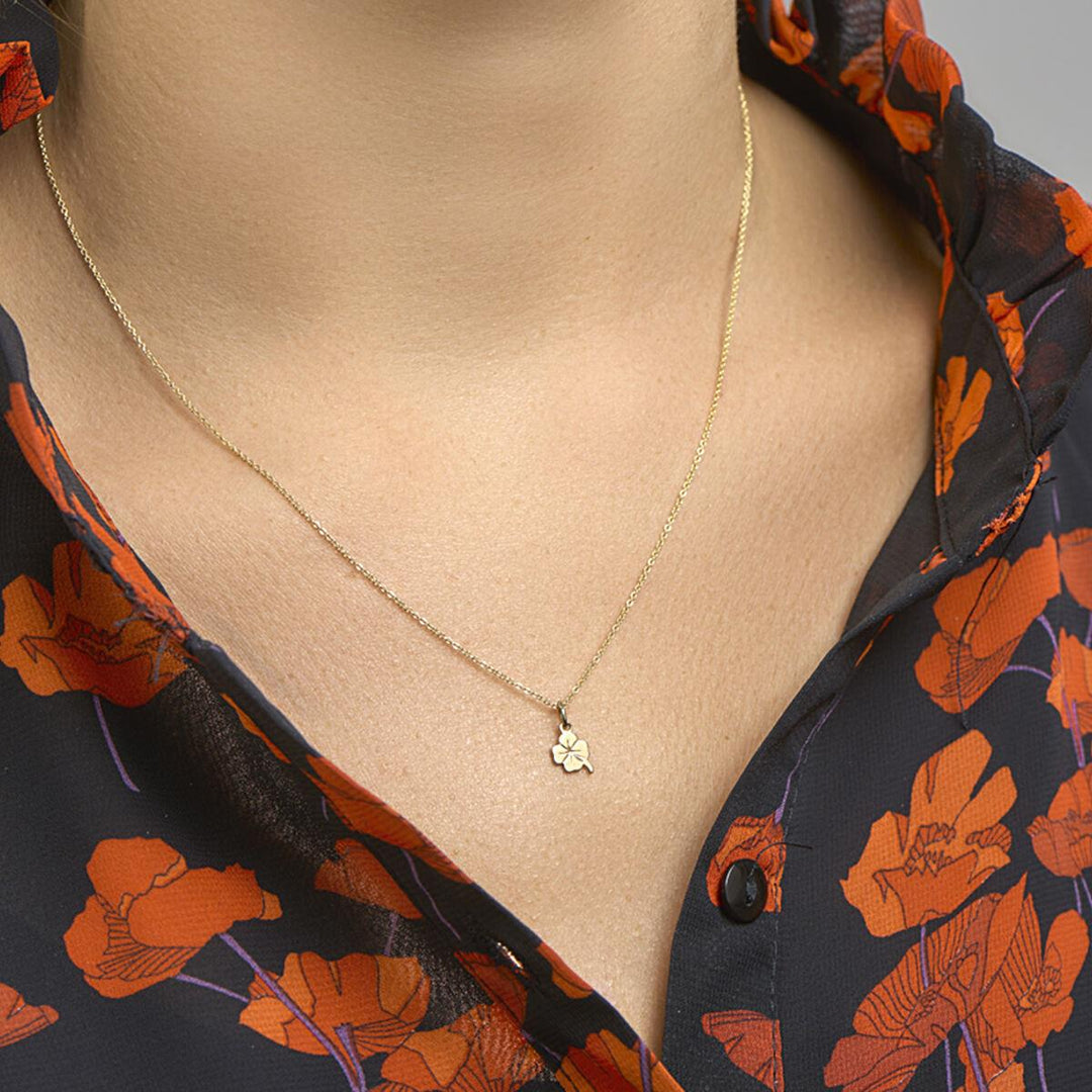 14 kt hanger klaver vier geelgoud