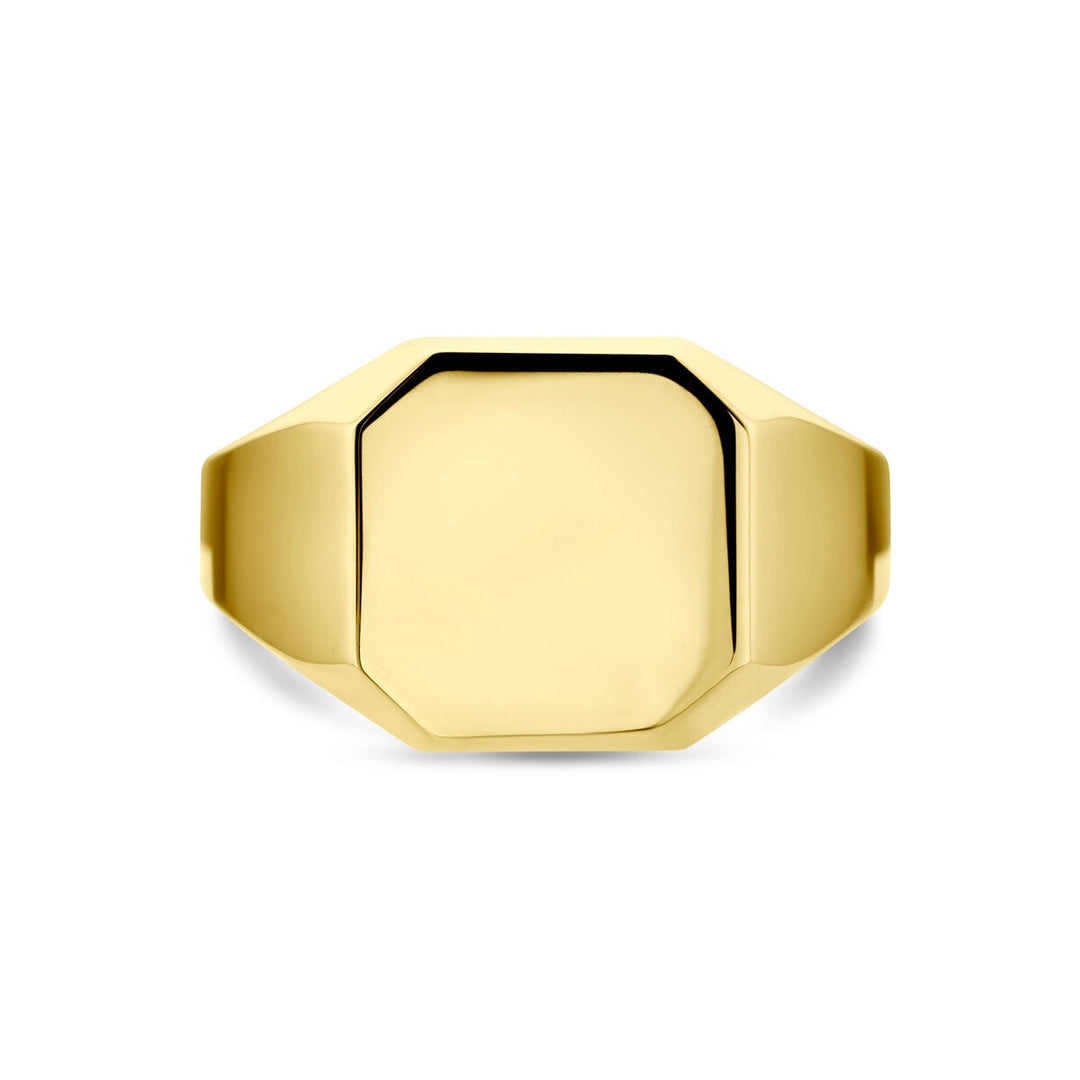 14 Karaat Geelgouden Graveerring Vierkant – 12,5 mm