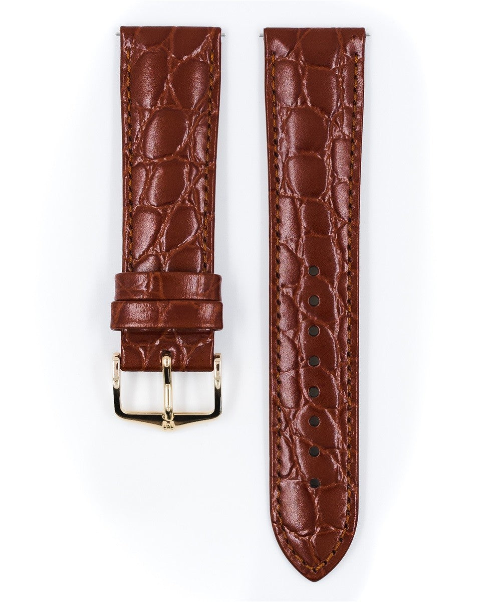 HIRSCH Crocograin M Golden Brown Horlogeband 14/12 mm