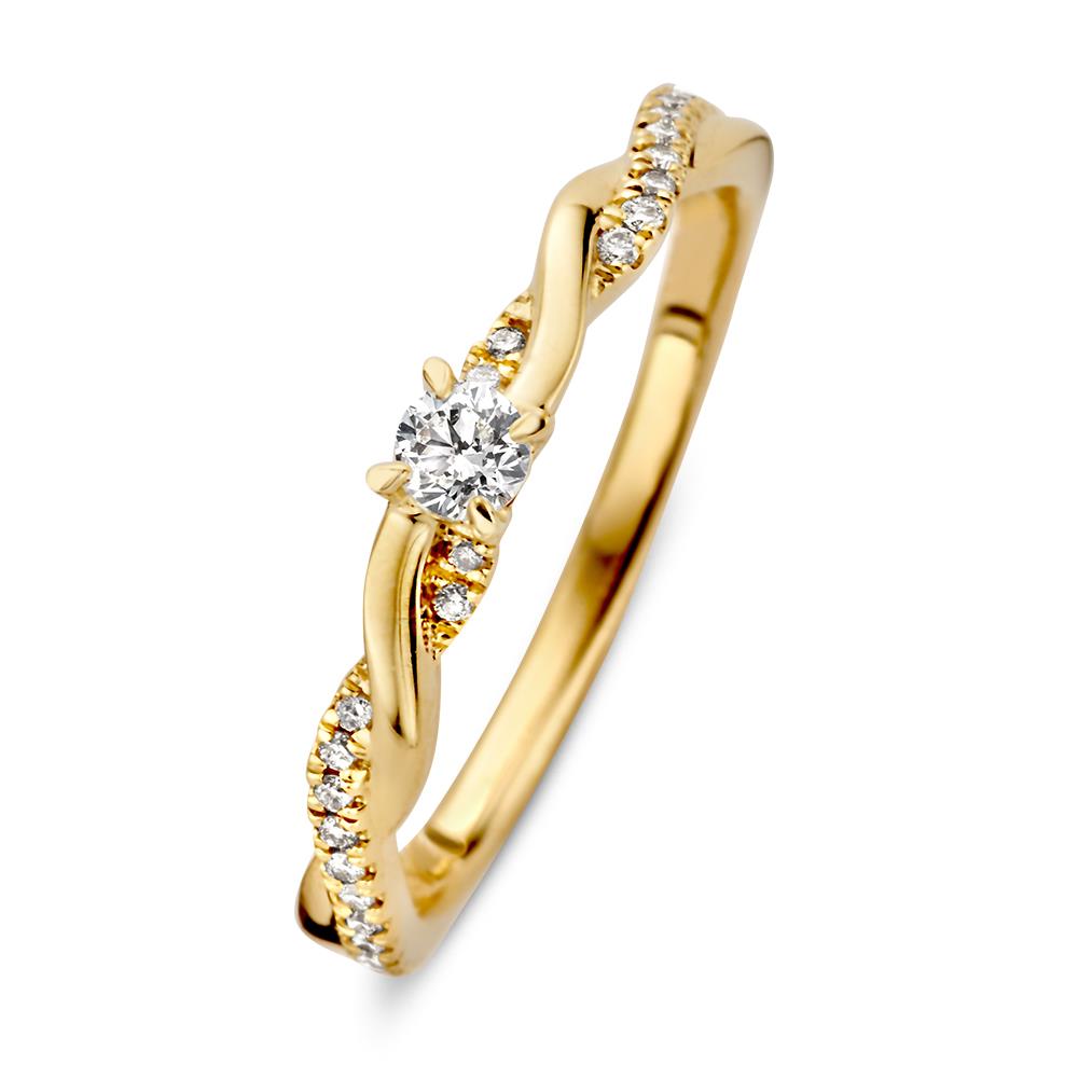 Ring geel briljant 0.22 crt RX117276-56