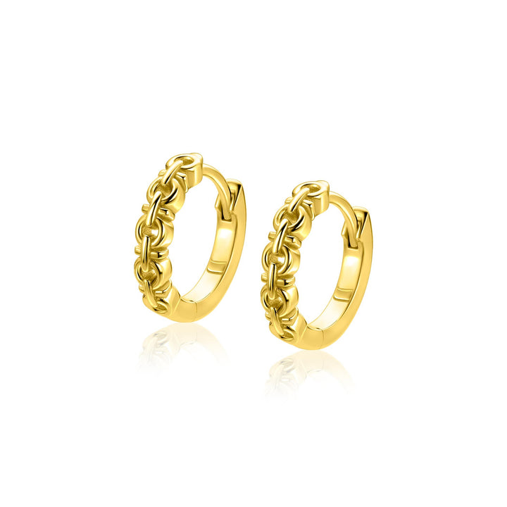 ZINZI goldplated oorringen met fantasie schakels ZIO2802