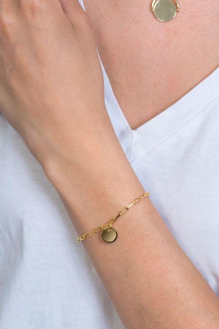 ZINZI zilveren armband 14K geel verguld met paperclip schakels ZIA2166G
