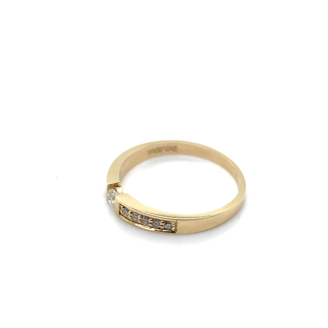 TRI020-G 14 Karaats gouden slag-ring met een briljant