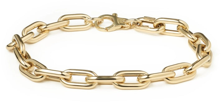 Monzario 1537-A 14 karaat geelgouden ovaal anker armband