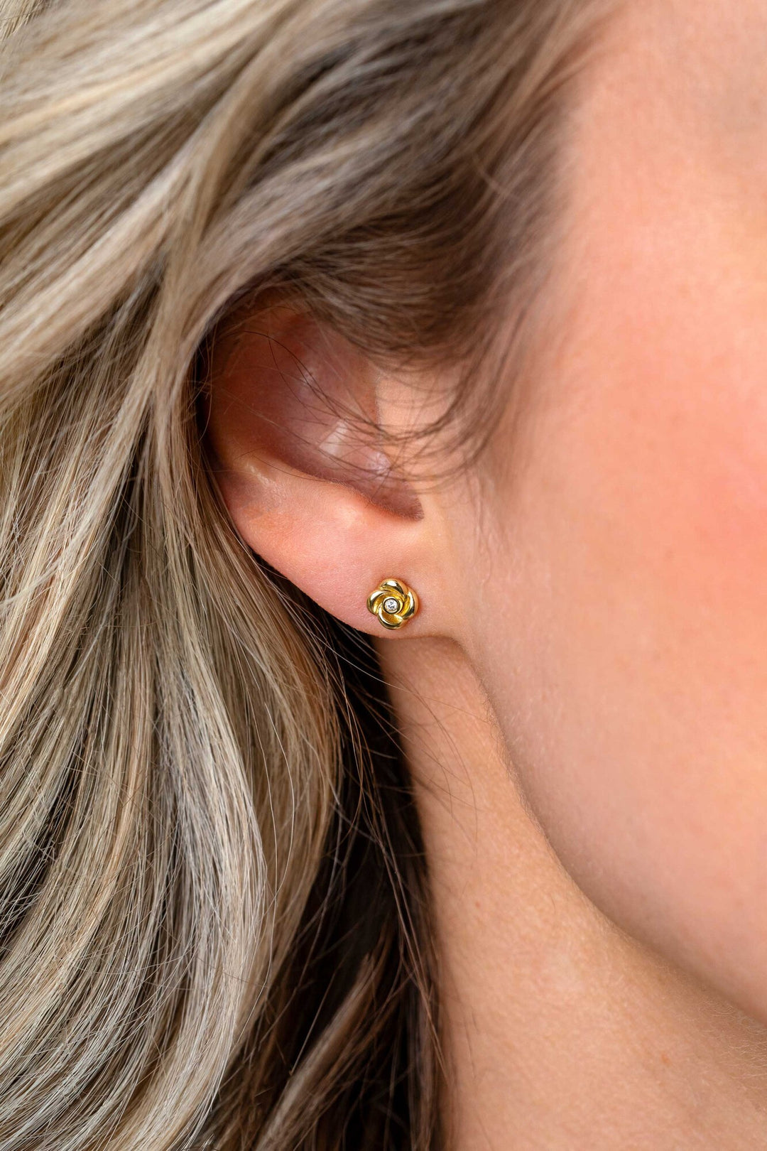 ZINZI Gold Plated Zilveren Oorstekers Roosje ZIO2872Y