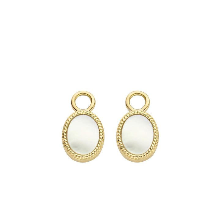 Oorbedels 9078YMP - 14k Geelgoud met Mother of Pearl