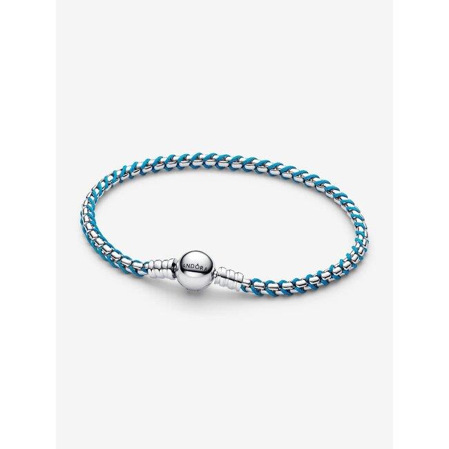 Pandora Pandora Armband Zilver met Turquoise Koord 593816C01-18