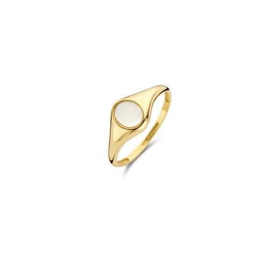 Zegelring 1219YMP - 14k Geelgoud met Mother of Pearl