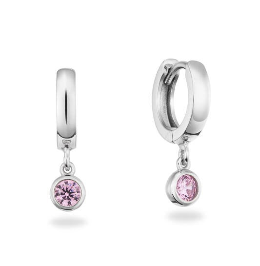 Glow Kinder Oorringen Zilver met Witte Zirkonia – 18 mm