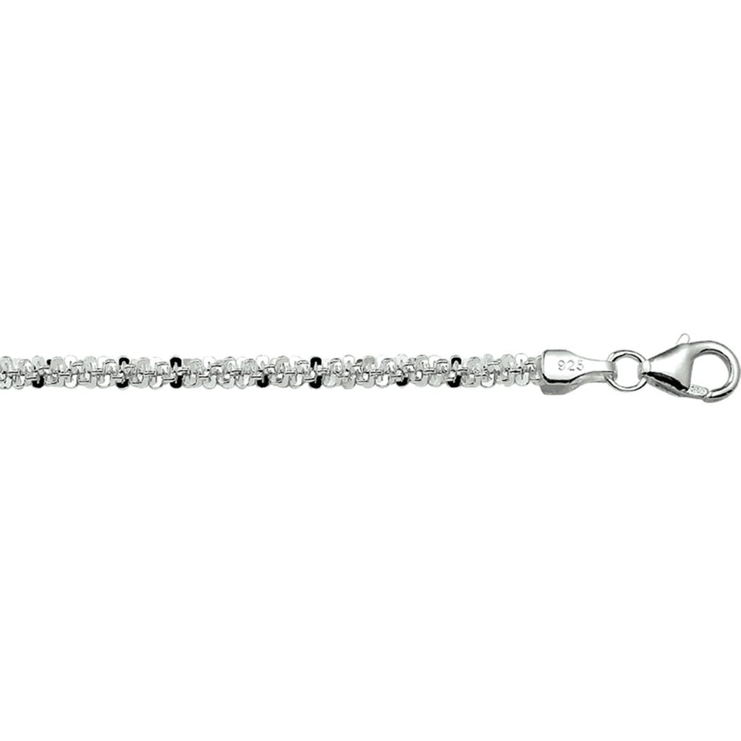 Zilveren Gerhodineerd Collier Gevlochten/Getordeerd – 3 mm – 45 cm