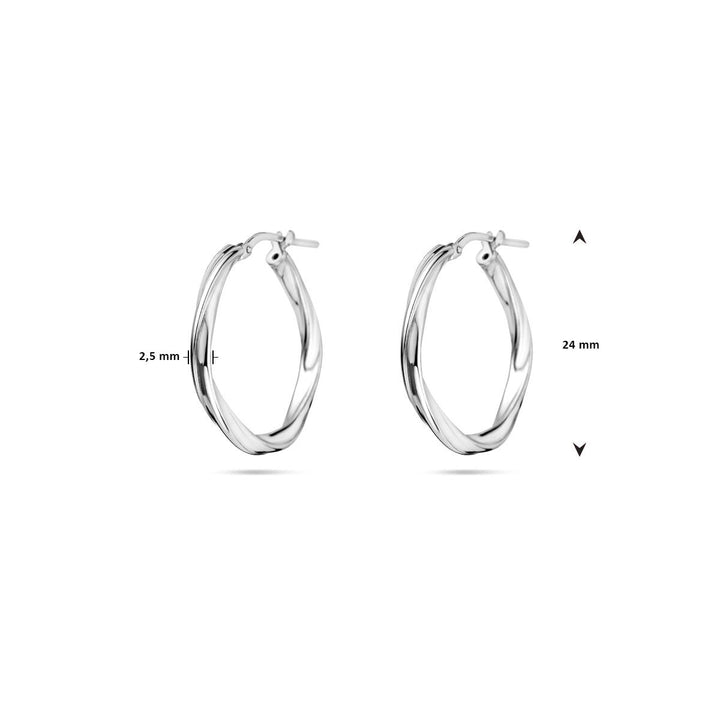 Gerhodineerd 925 zilveren klapoorringen met een dikte van 2.5mm.