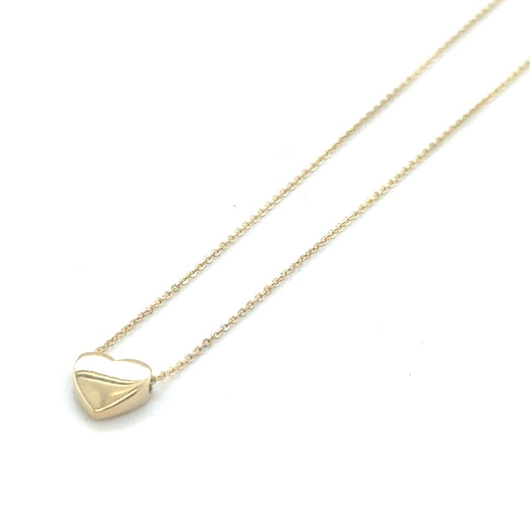 14 karaat geelgouden collier met hart hanger
