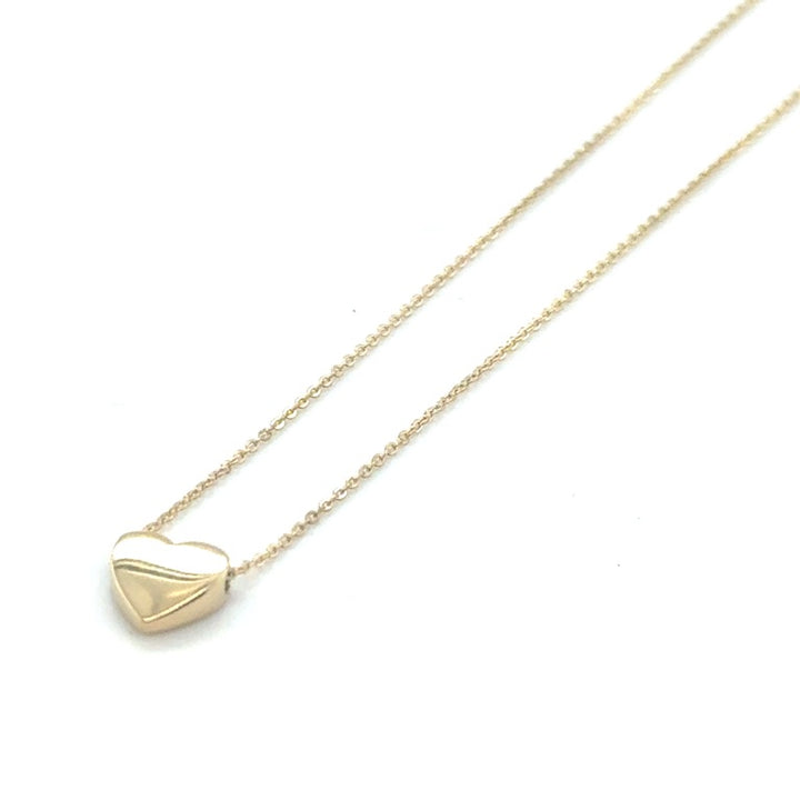 14 karaat geelgouden collier met hart hanger