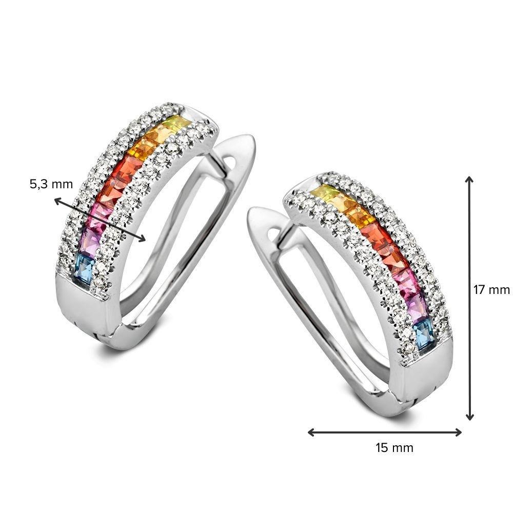 14 kt oorstekers diamant & kleurstenenn OH217196