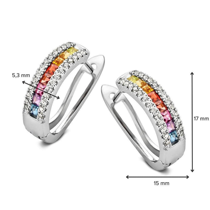 14 kt oorstekers diamant &amp; kleurstenenn OH217196