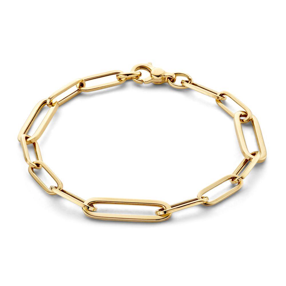 Armband Geelgoud paperclip AP107242