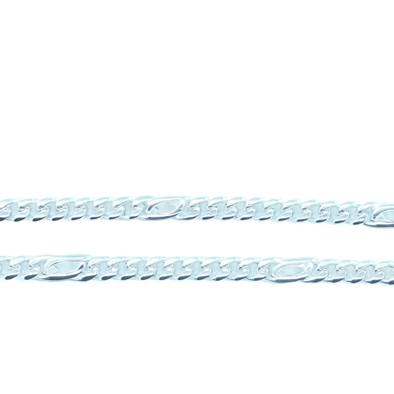 Zilveren Massief Collier Dubbele S Figaro Schakel 4 mm – 50 cm