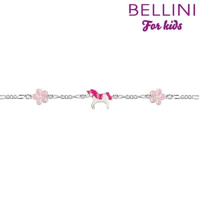 zilveren armband unicorn en roze hart 573.066