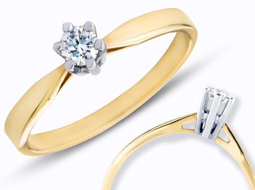 14 kt solitair ring 6 poots 0.76 ct M/Si