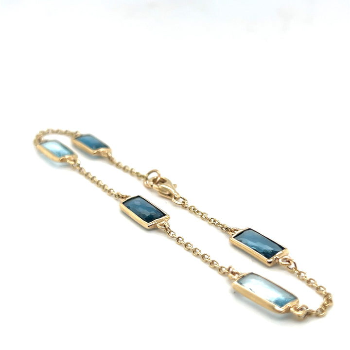 14 kt armband rechthoekig topaas 19.5cm