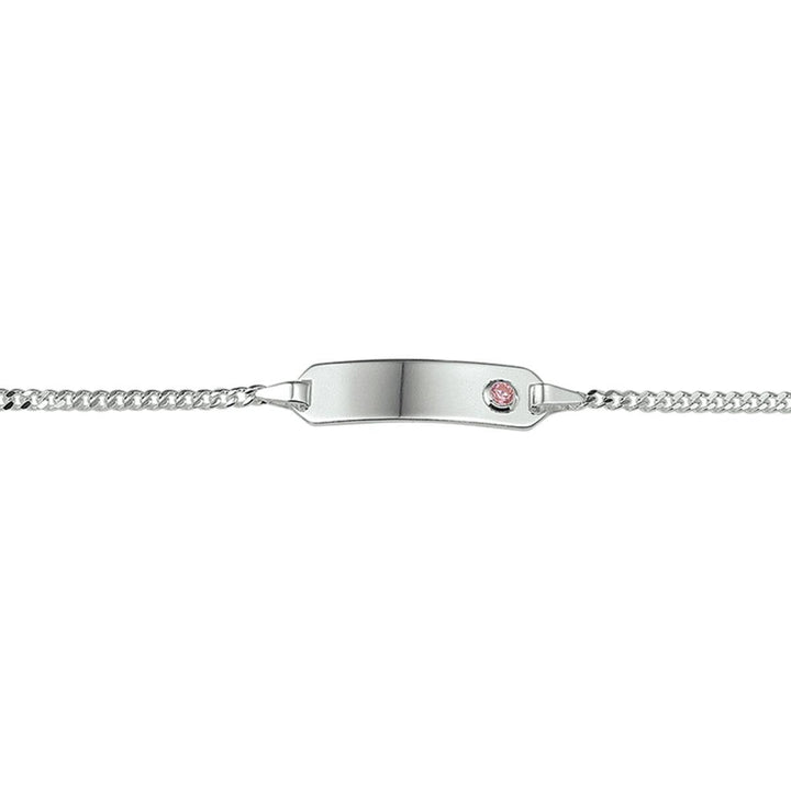 Zilveren Graveerarmband met Roze Zirkonia 11 – 13 cm