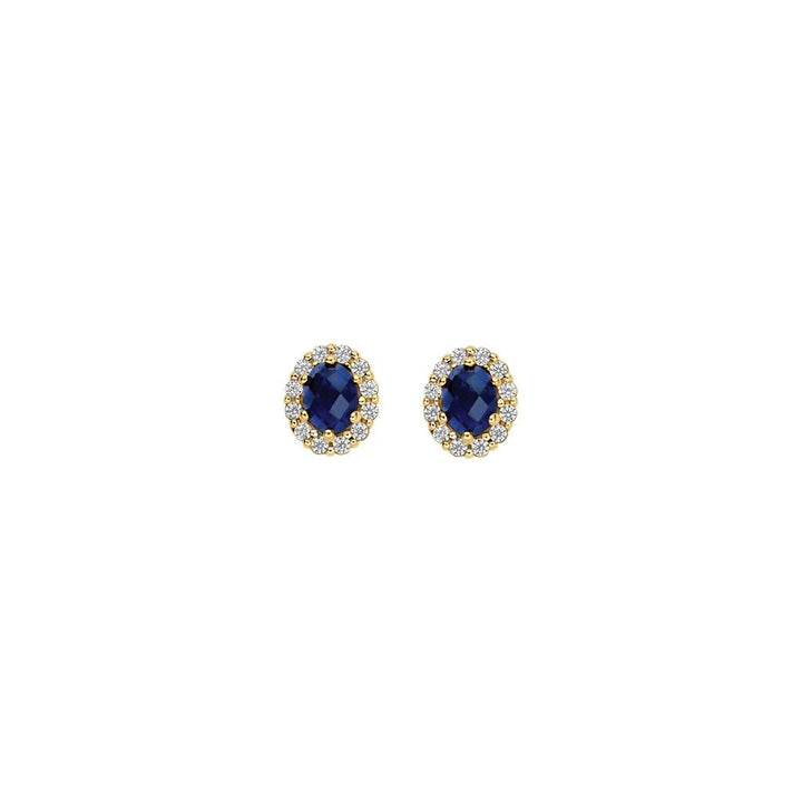 Blush Lab Diamonds Oorknoppen LG7038Y – Geelgoud (14k) met Lab grown Diamant en Lab Grown Saffier