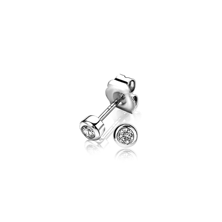Zinzi oorknoppen Zilver rond ZIO1177