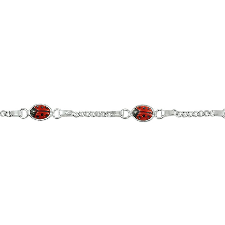 armband lieveheersbeestje 13-15 cm zilver