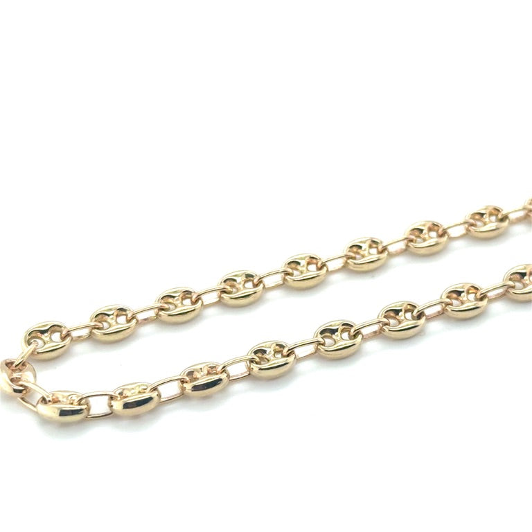 14 karaat geelgouden koffieboon armband 19,5 cm