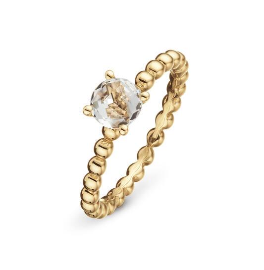 14 Karaat Gouden Ring met Witte Topaas – Elements Of Love