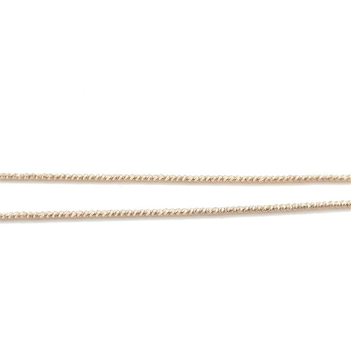 14 karaat rose gouden collier met gefacetteerde balletjes 1,5 mm 45 cm