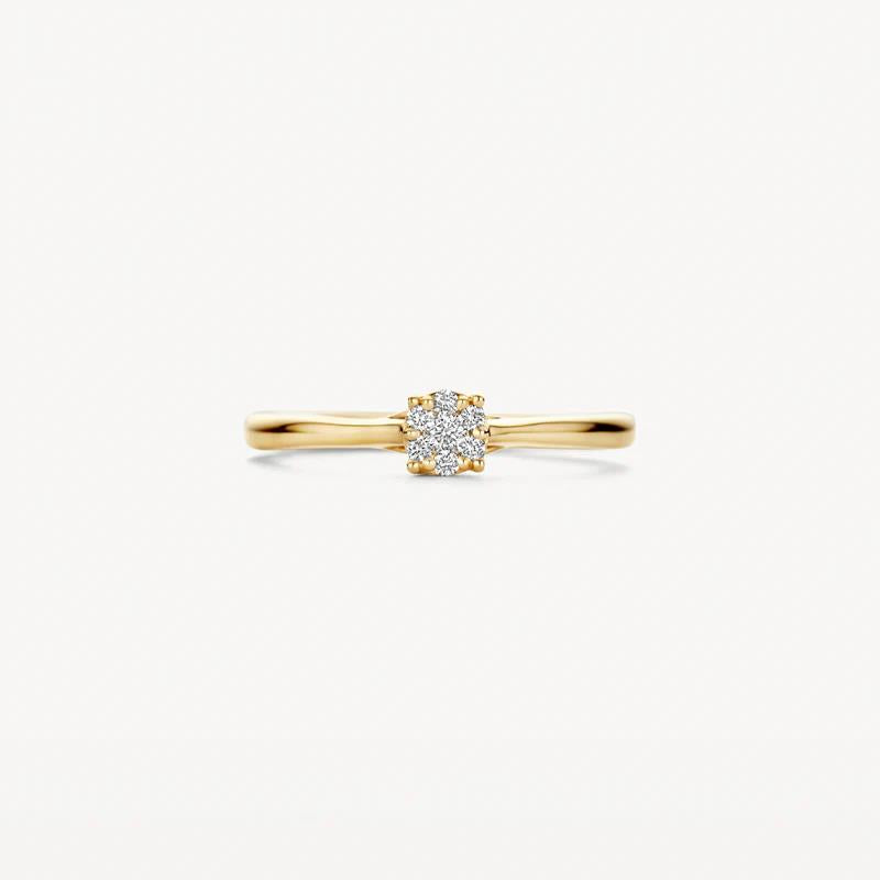 Geelgouden entourage ring met diamant 1665YDI/54