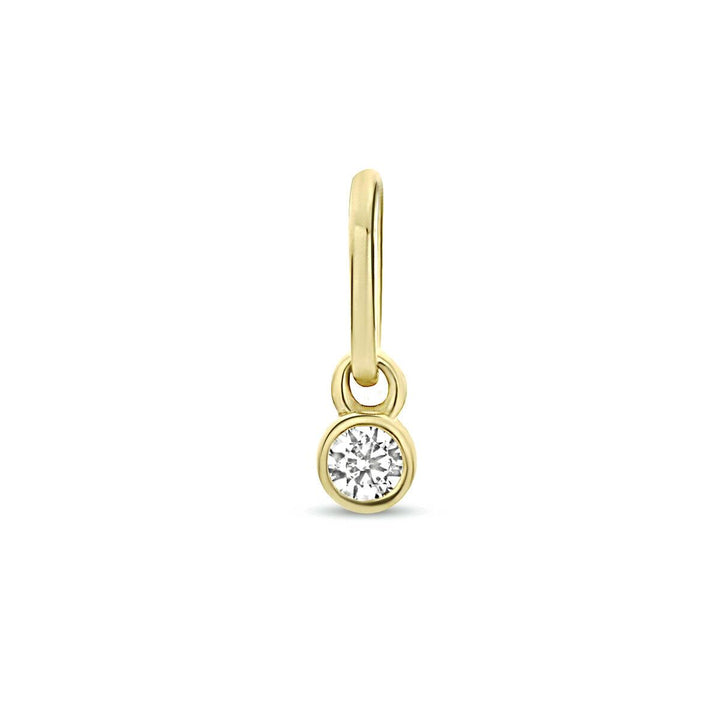 14 kt Geelgouden hanger met zirkonia.