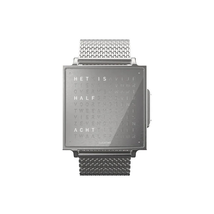 QLOCKTWO horloge 35 mm Grijs QW38NL3BRBMBRS