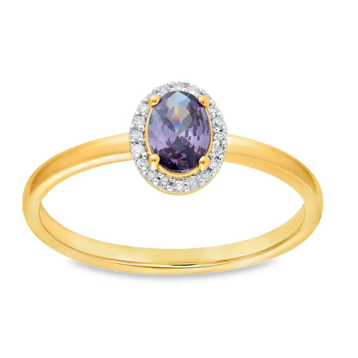 Château d’Or® Geelgouden Ring met Tanzaniet en 0,06 ct Diamant GRE2452
