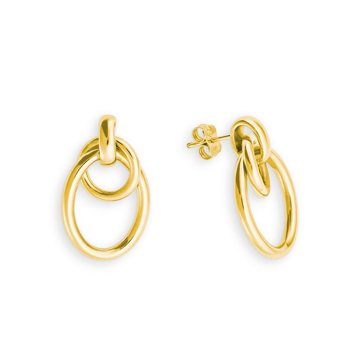 14 Karaat Geelgouden Oorstekers met Schakel Design