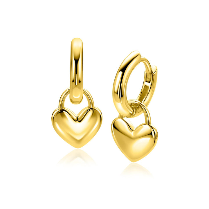 ZINZI goldplated oorbedels glanzend hart – ZICH2673G