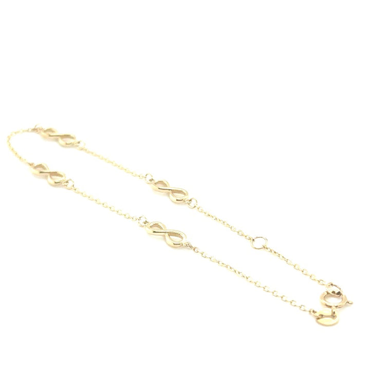 14 karaat geelgouden 4 infinity beads armband