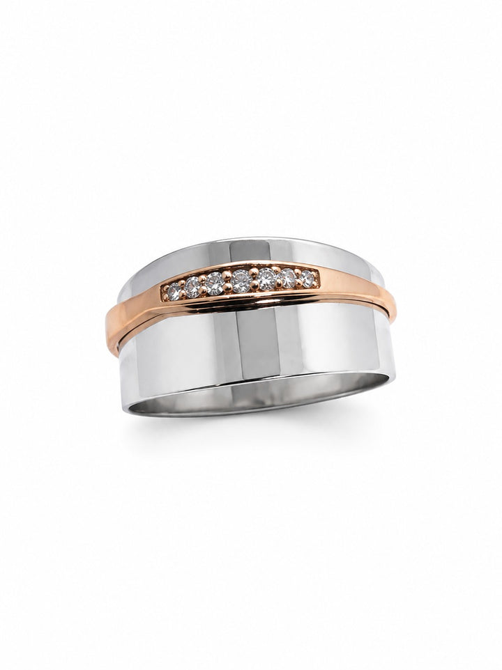 14 kt ring Eclat wit rose 0,08ct diamant