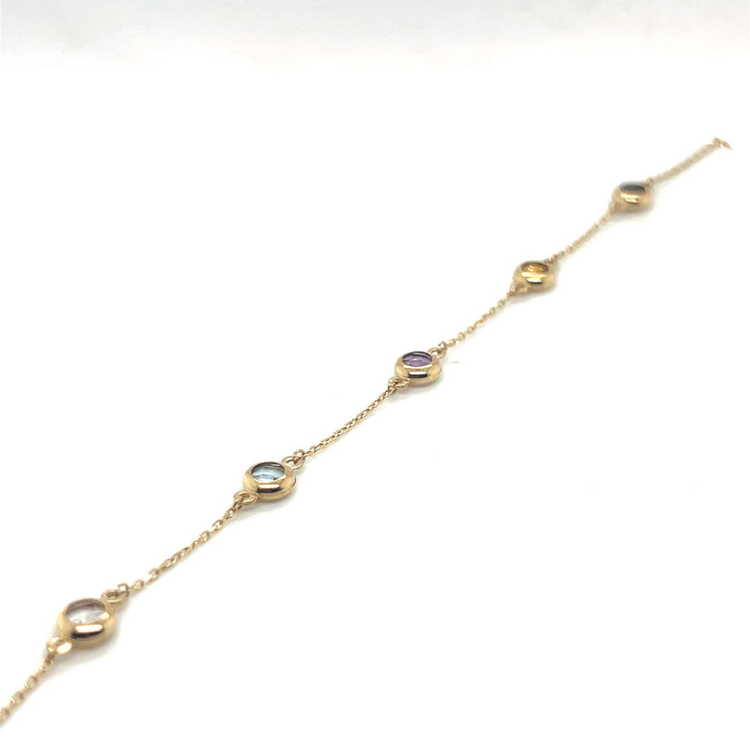 14 kt armband edelstenen donut multicolor 19 cm