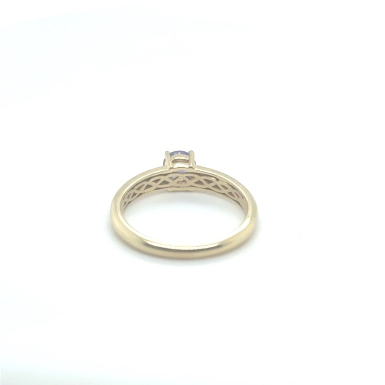 14 Karaat Geelgouden Ring met Tanzaniet – 0,45 ct