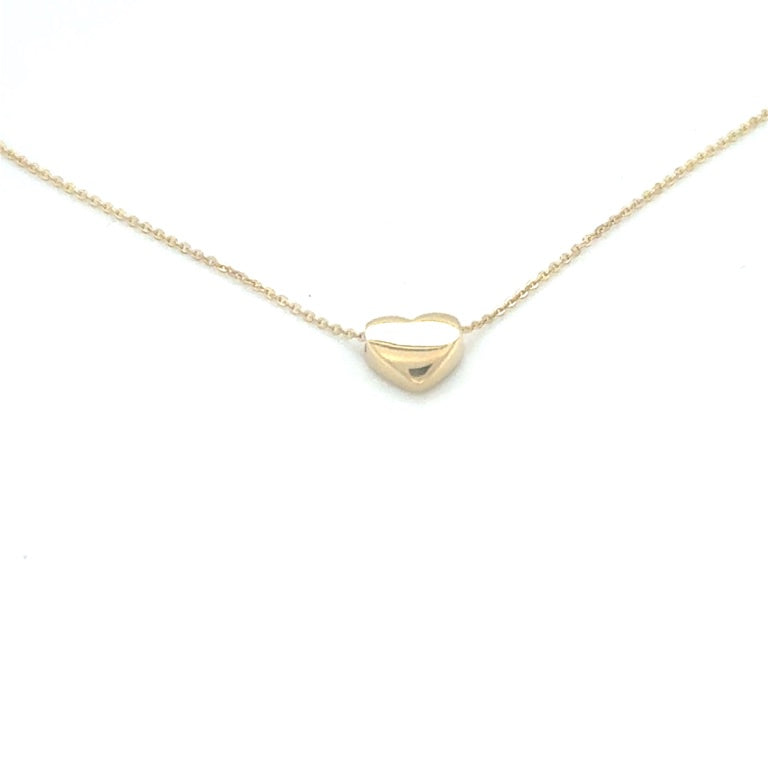 14 karaat geelgouden collier met hart hanger