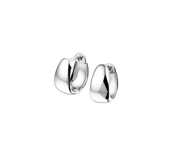 Gerhodineerd zilveren klapoorringen. 13,5 mm