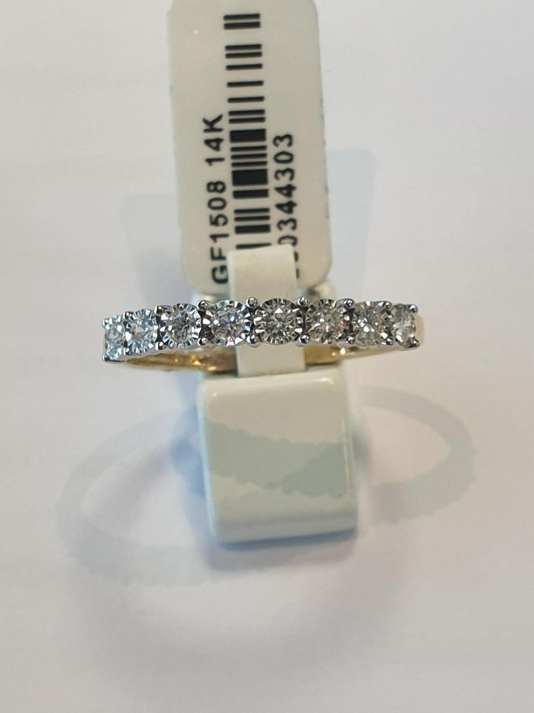 14 kt geel memoire ring ilusiezetting 0.24crt H/Si